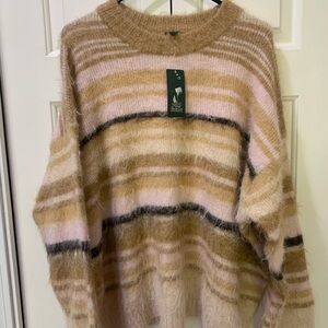 NWT Wild Fable Beige and Pink Striped Sweater XXL